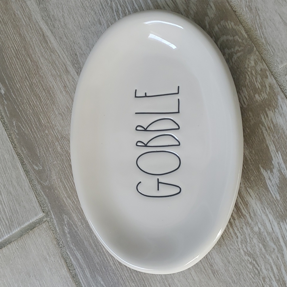Rae Dunn Oval "Gobble" Plate